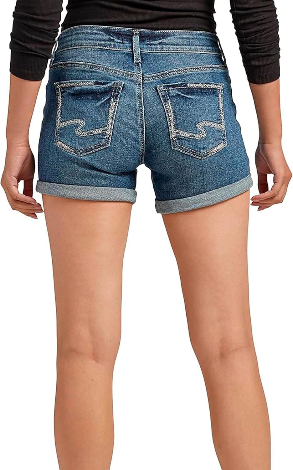 image:imageSilver Jeans Co Womens Britt Low Rise Curvy Fit ShortMed Wash Eae394