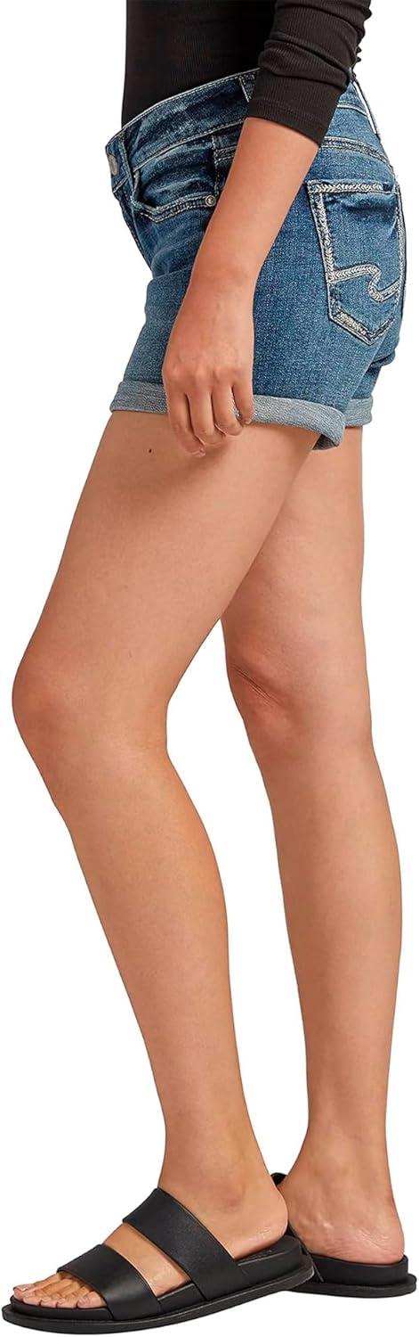 image:imageSilver Jeans Co Womens Britt Low Rise Curvy Fit ShortMed Wash Eae394