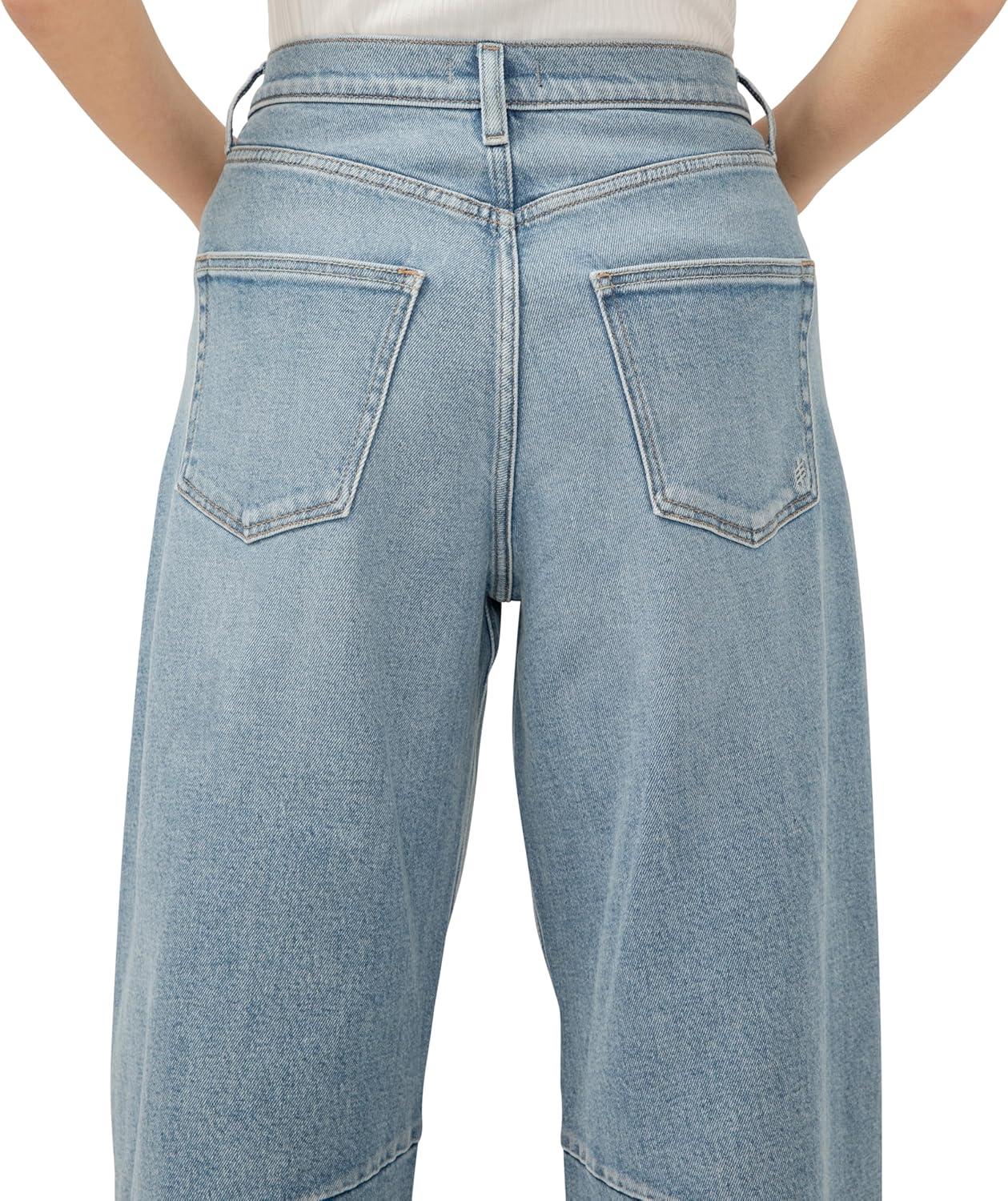 image:imageSilver Jeans Co Womens High Rise Tapered Barrel Leg JeansLight Wash