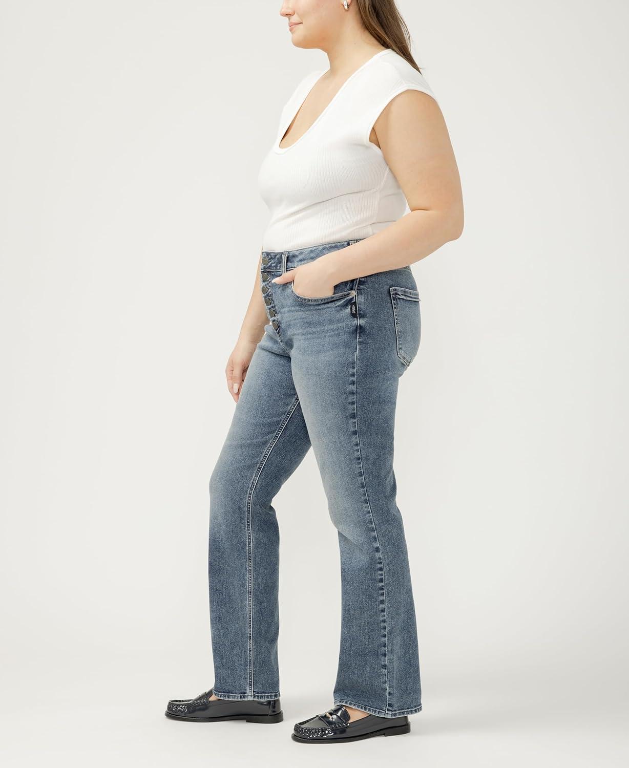 image:imageSilver Jeans Co Womens Plus Size Avery High Rise Slim Bootcut Jeans Medium Wash 14W x 31L