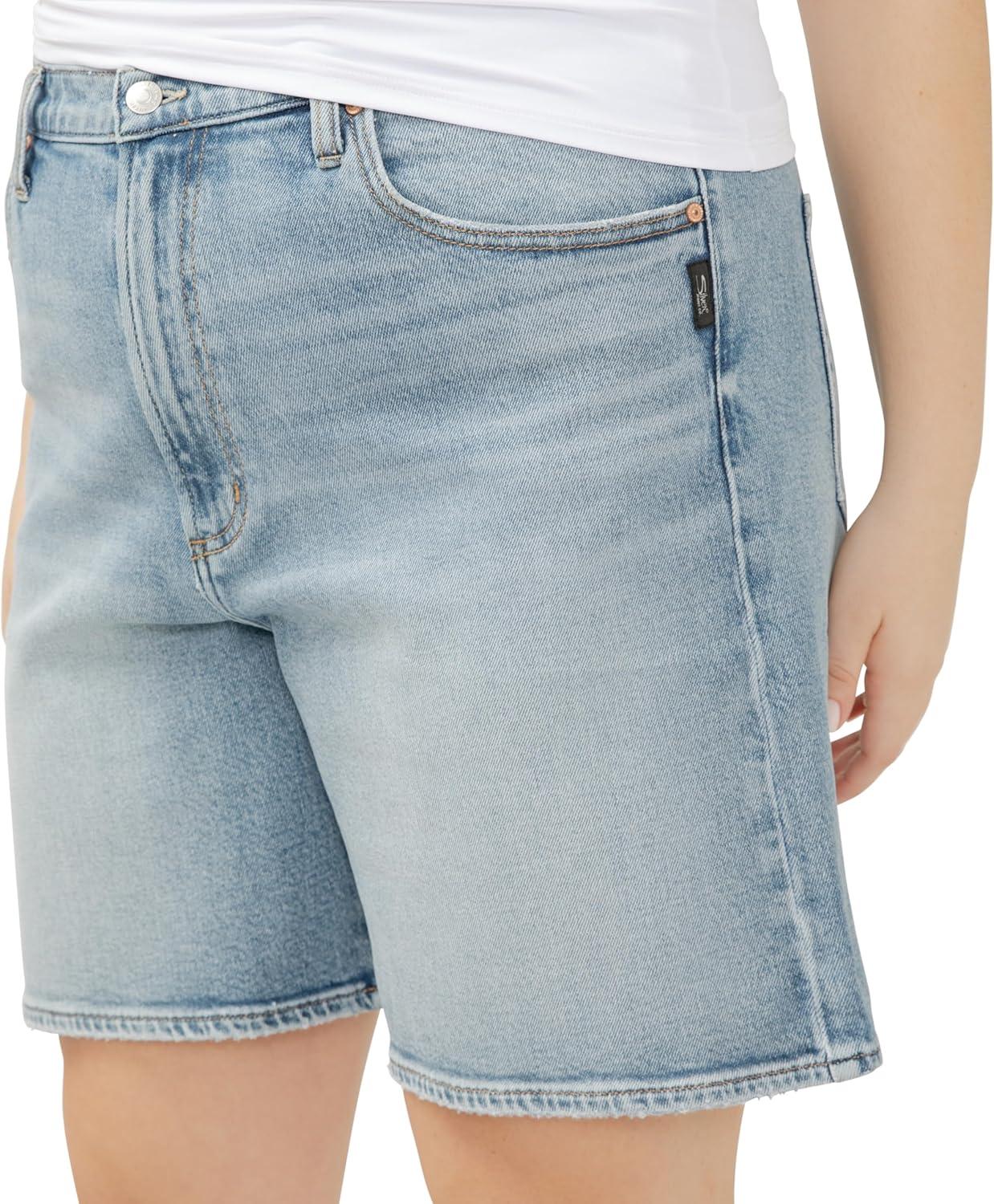 image:imageSilver Jeans Co Womens Regular and Plus Size High Rise Long Shorts IndigoIndigo
