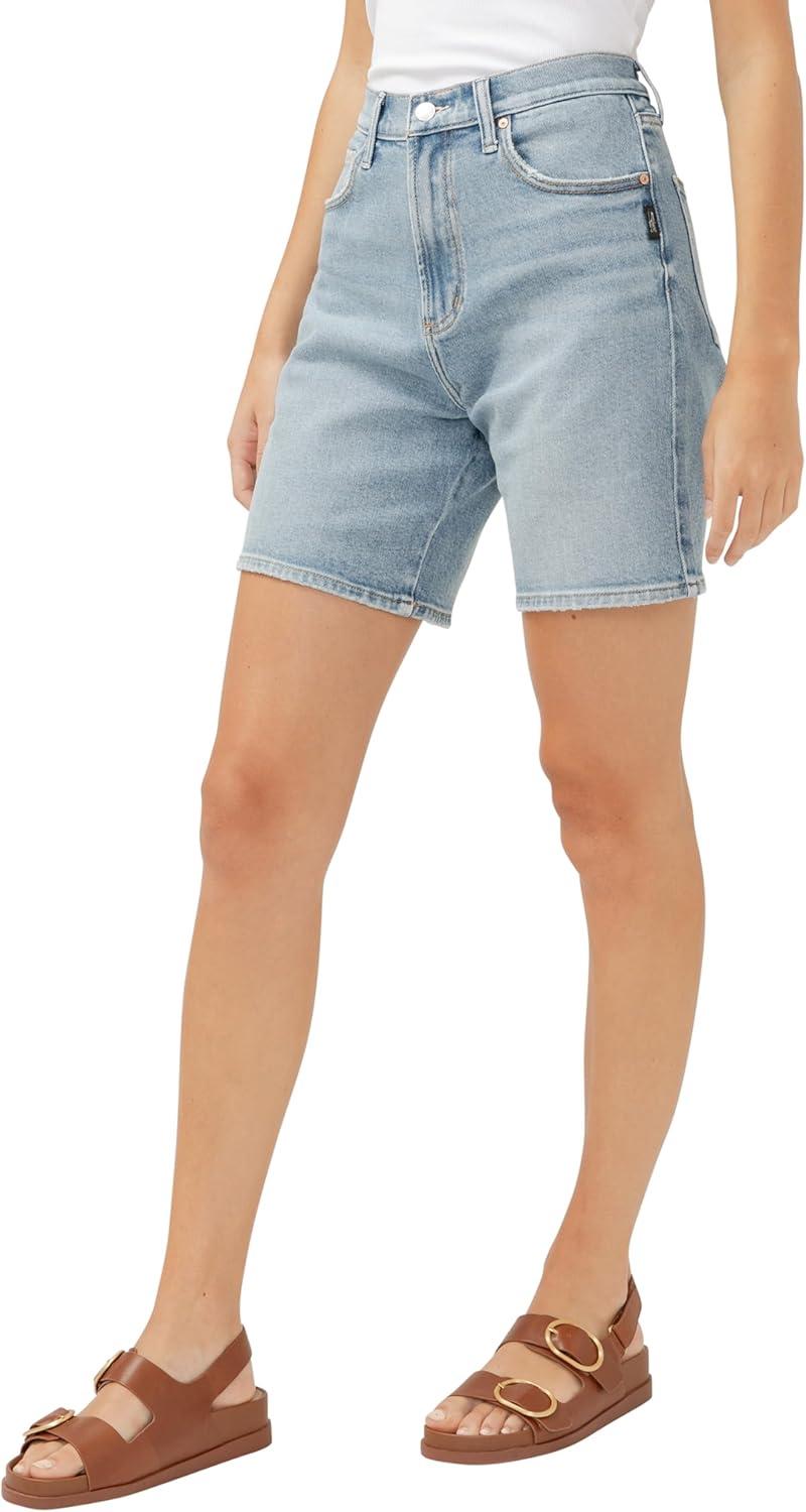 image:imageSilver Jeans Co Womens Regular and Plus Size High Rise Long Shorts IndigoIndigo