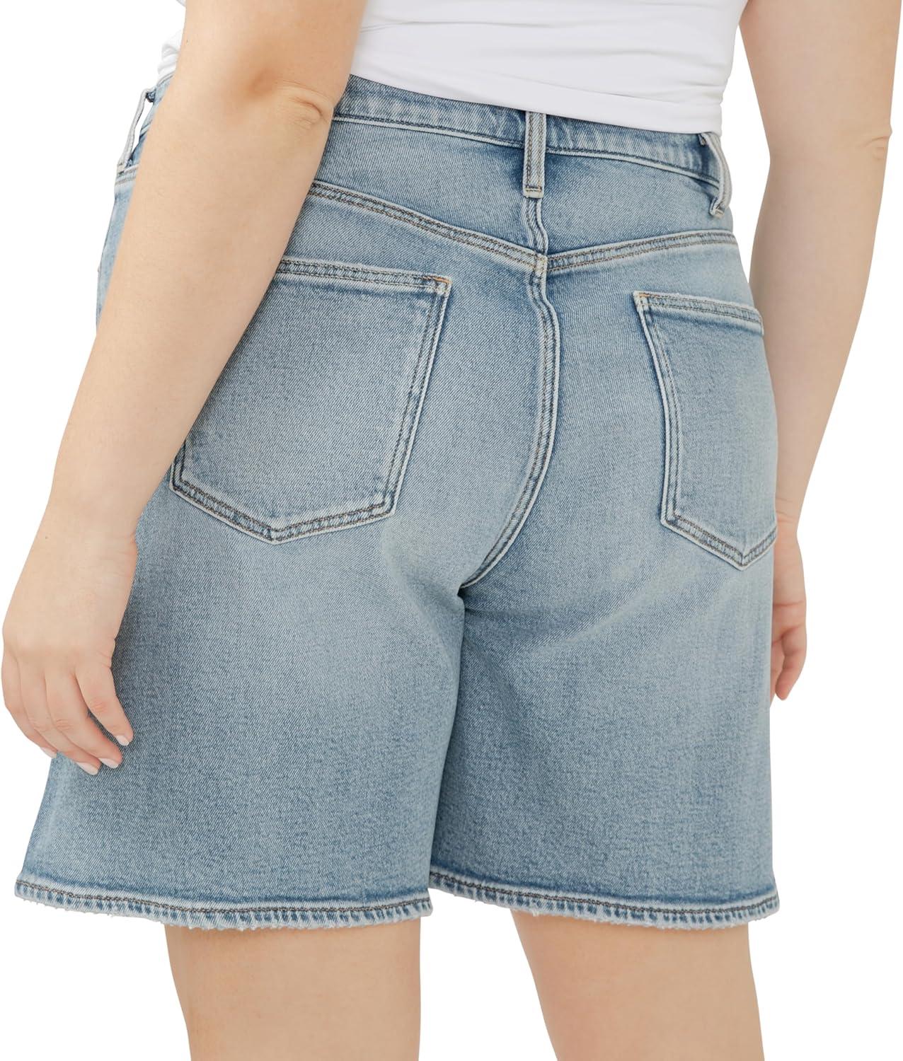 image:imageSilver Jeans Co Womens Regular and Plus Size High Rise Long Shorts IndigoIndigo