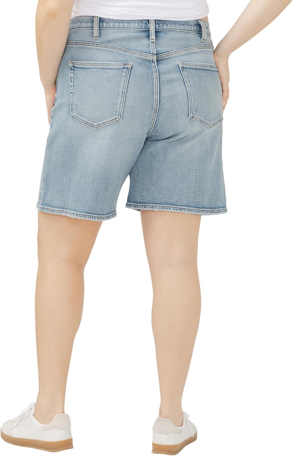 image:imageSilver Jeans Co Womens Regular and Plus Size High Rise Long Shorts IndigoIndigo