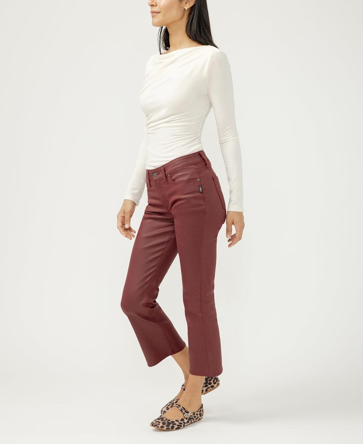 image:imageSilver Jeans Co Womens Suki Mid Rise Kick Flare Coated Jeans 23W x 26L