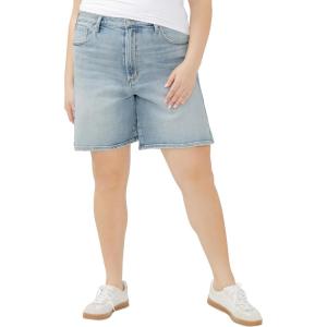 Silver Jeans Co. Women’s Regular and Plus Size High Rise Long Shorts, Indigo(Indigo)