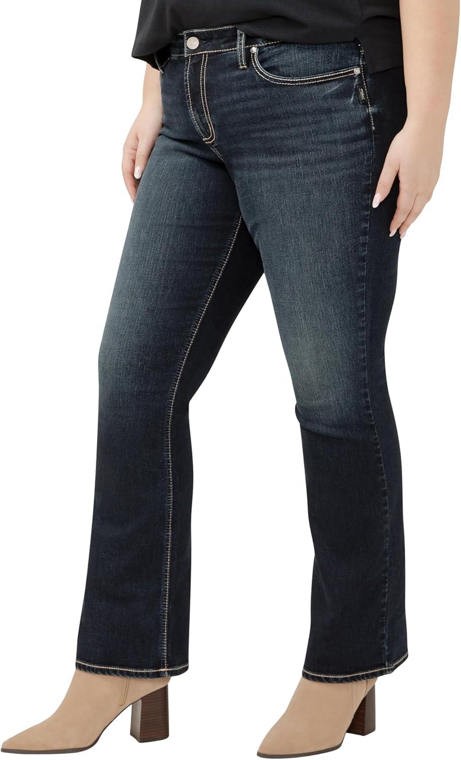 image:imageSilver Jeans Co Womens Plus Size Suki Mid Rise Curvy Fit Bootcut JeansTwo Steppin
