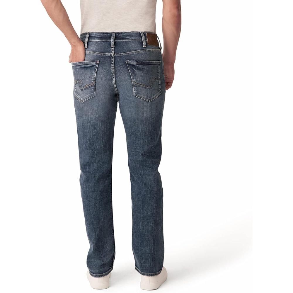image:imageSilver Jeans Co Mens Grayson Classic Fit Straight Leg Jeans LegacyWorn Dark Rinse