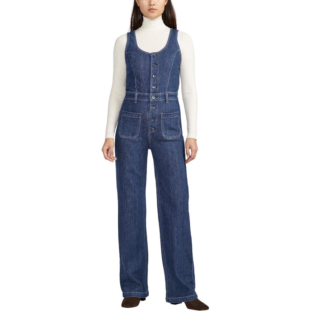 image:imageSilver Jeans Co Womens High Rise Wide Leg JumpsuitMed Wash Acs351