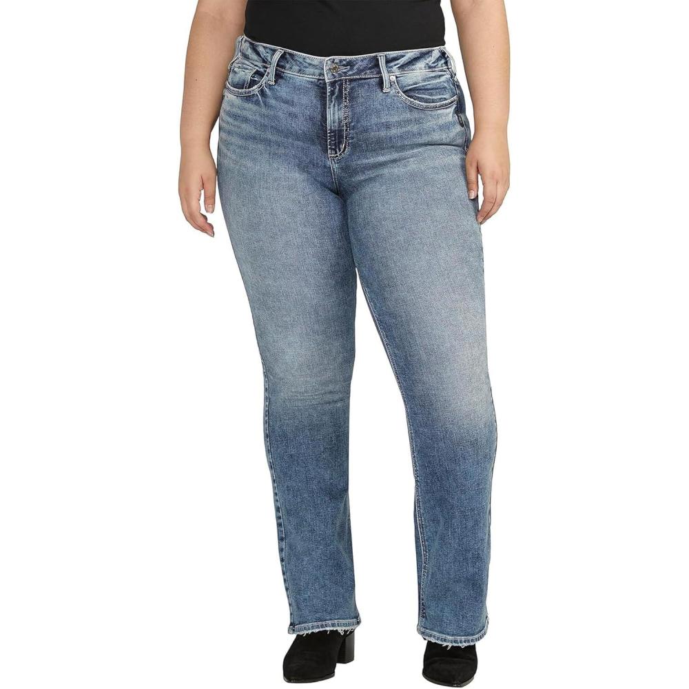 image:imageSilver Jeans Co Womens Plus Size Suki Mid Rise Curvy Fit Bootcut JeansMed Wash Ecf204