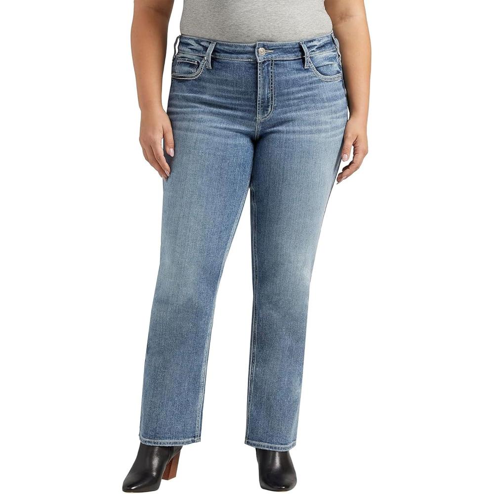 image:imageSilver Jeans Co Womens Plus Size Suki Mid Rise Curvy Fit Bootcut JeansMed Wash Ekc297