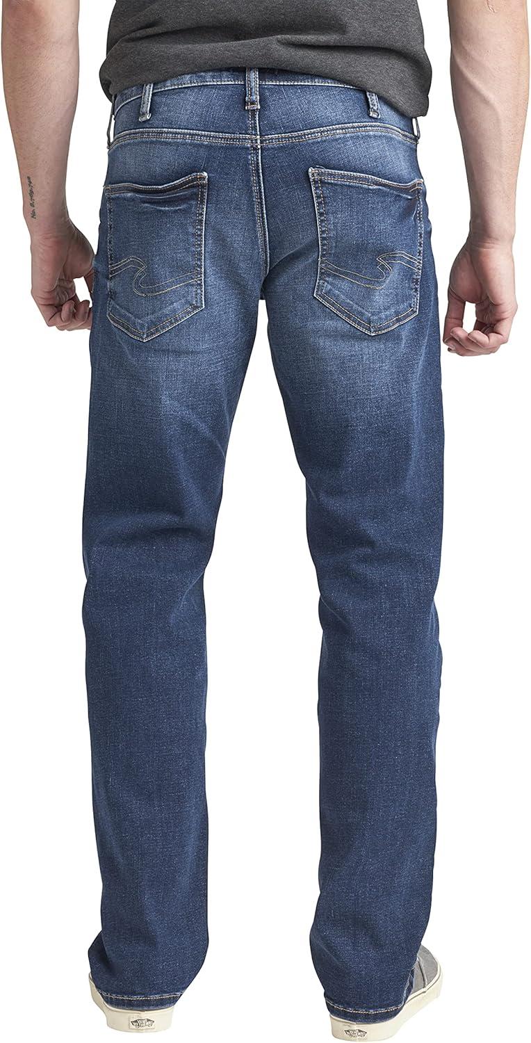 image:imageSilver Jeans Co Mens Eddie Athletic Fit Tapered Leg JeansDark Wash Ecf323