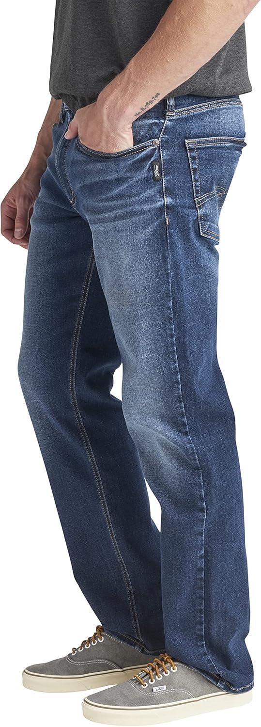 image:imageSilver Jeans Co Mens Eddie Athletic Fit Tapered Leg JeansDark Wash Ecf323