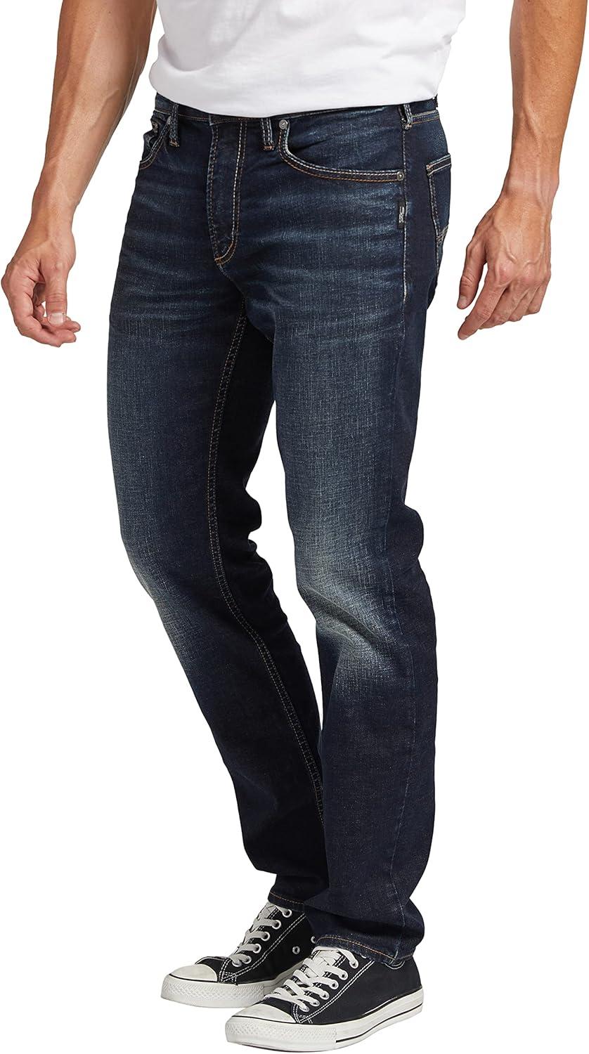 image:imageSilver Jeans Co Mens Konrad Slim Fit Slim Leg Luxe Heritage JeansDark Wash Sdk477