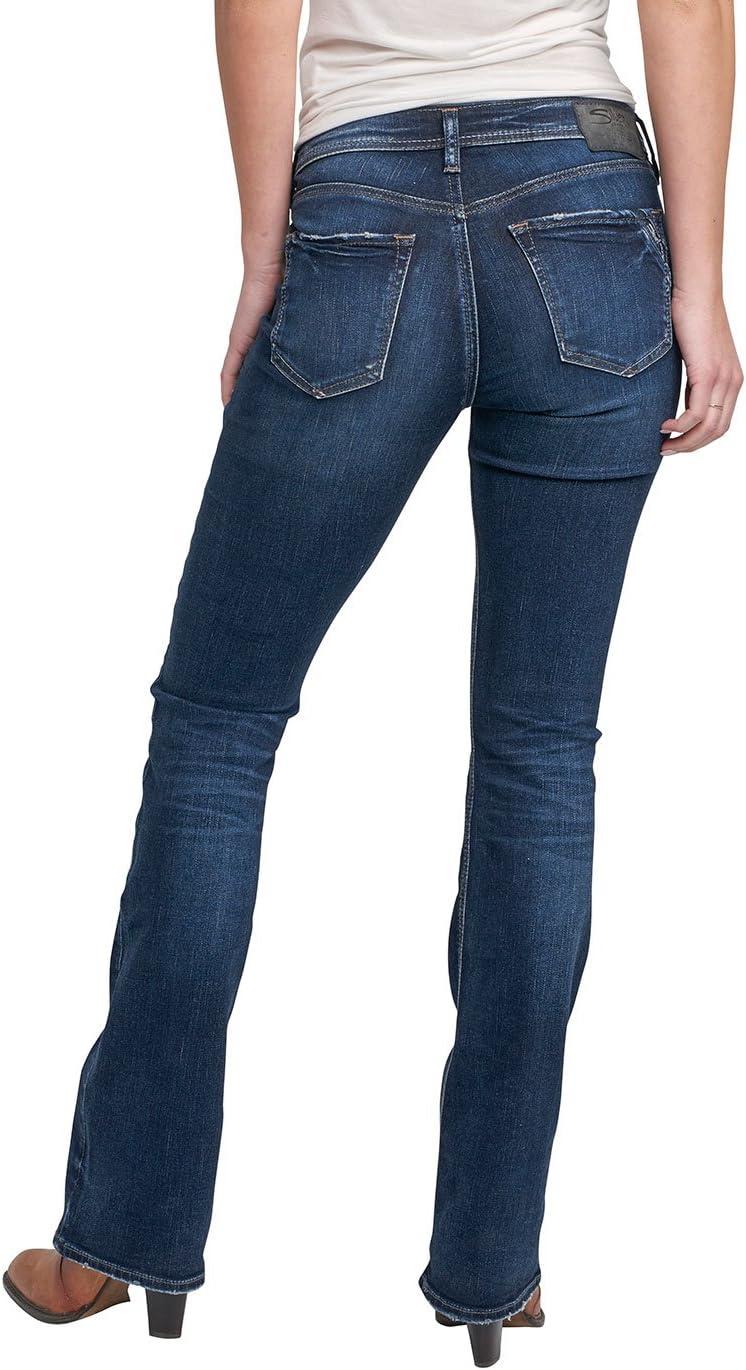 image:imageSilver Jeans Co Womens Avery High Rise Curvy Fit Slim Bootcut JeansDark Clean Pocket