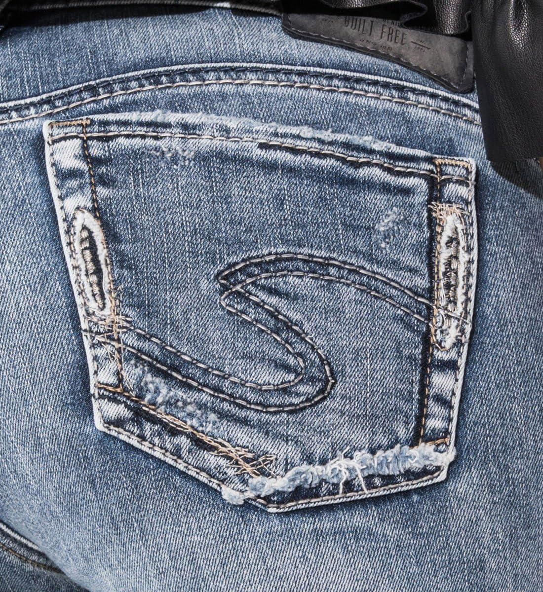 image:imageSilver Jeans Co Womens Avery High Rise Curvy Fit Slim Bootcut JeansLight Wash Distressed