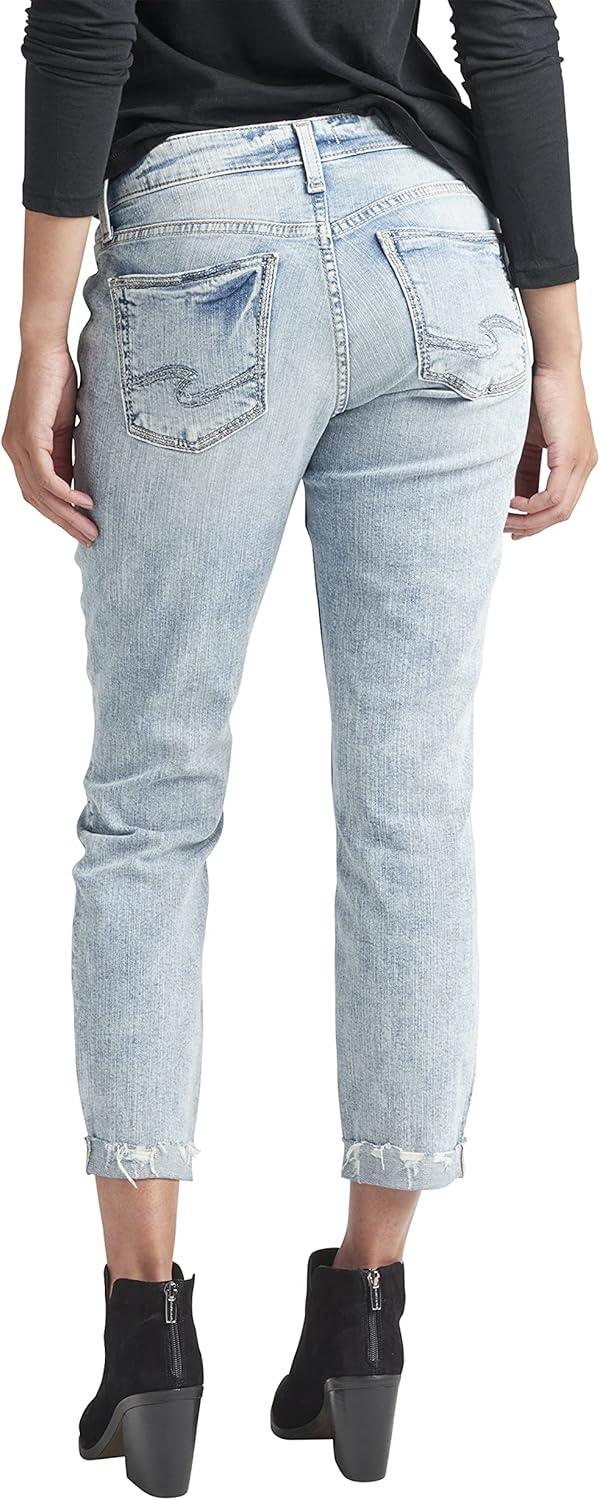image:imageSilver Jeans Co Womens Boyfriend Mid Rise Slim Leg JeansCloud Blue Sjl190