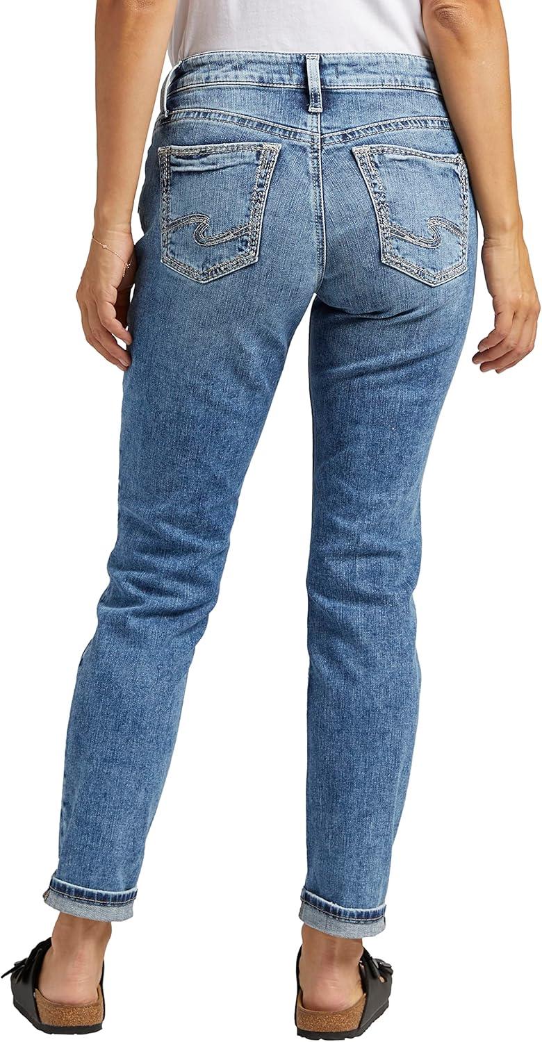 image:imageSilver Jeans Co Womens Boyfriend Mid Rise Slim Leg JeansIndigo