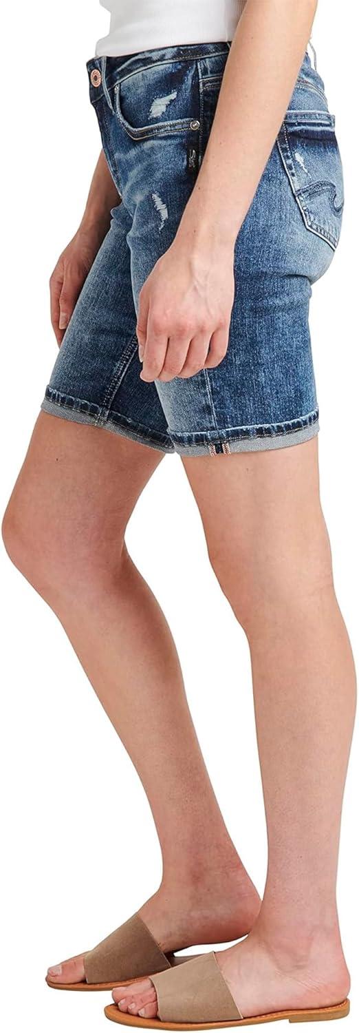 image:imageSilver Jeans Co Womens Elyse Mid Rise Comfort Fit Bermuda ShortMed Wash Eaf237