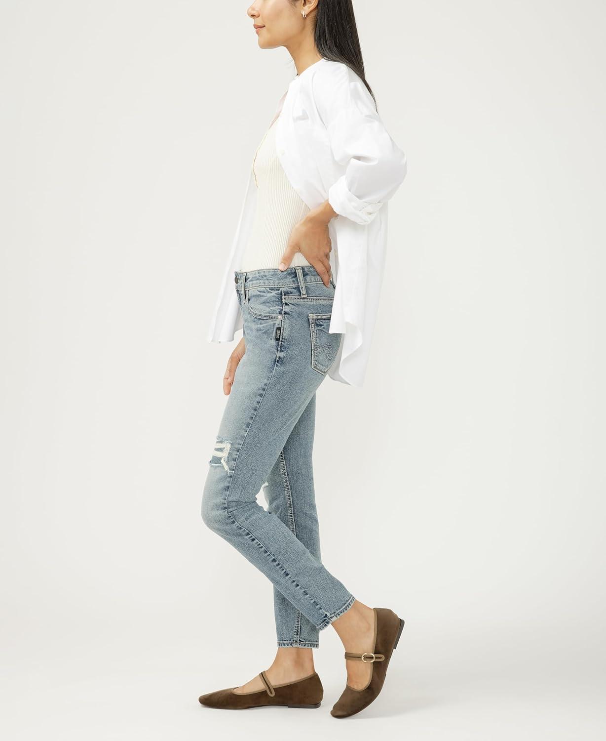 image:imageSilver Jeans Co Womens Elyse Mid Rise Comfort Fit Skinny JeansCamden