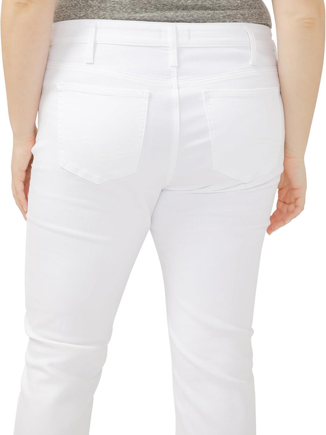 image:imageSilver Jeans Co Womens Plus Size Elyse Mid Rise CapriLuxe Stretch White