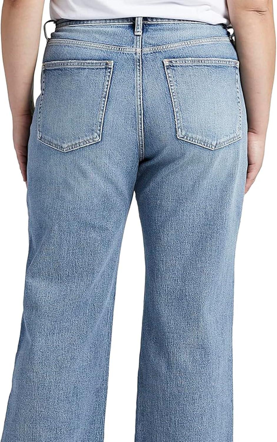 image:imageSilver Jeans Co Womens Plus Size Highly Desirable High Rise Trouser Leg Jeans LegacyMed Wash Rcs287