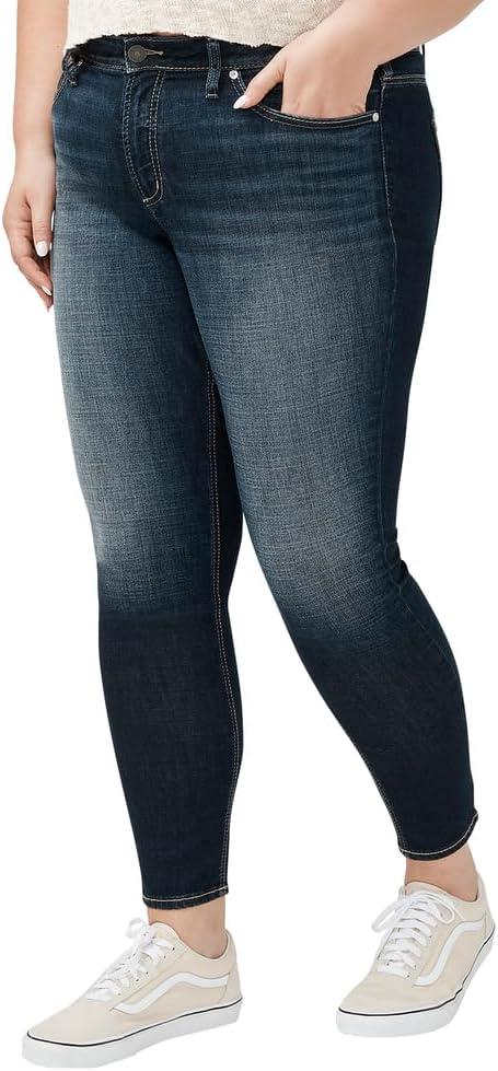 image:imageSilver Jeans Co Womens Plus Size Suki Mid Rise Curvy Fit Skinny JeansLuxe Stretch Dark Wash
