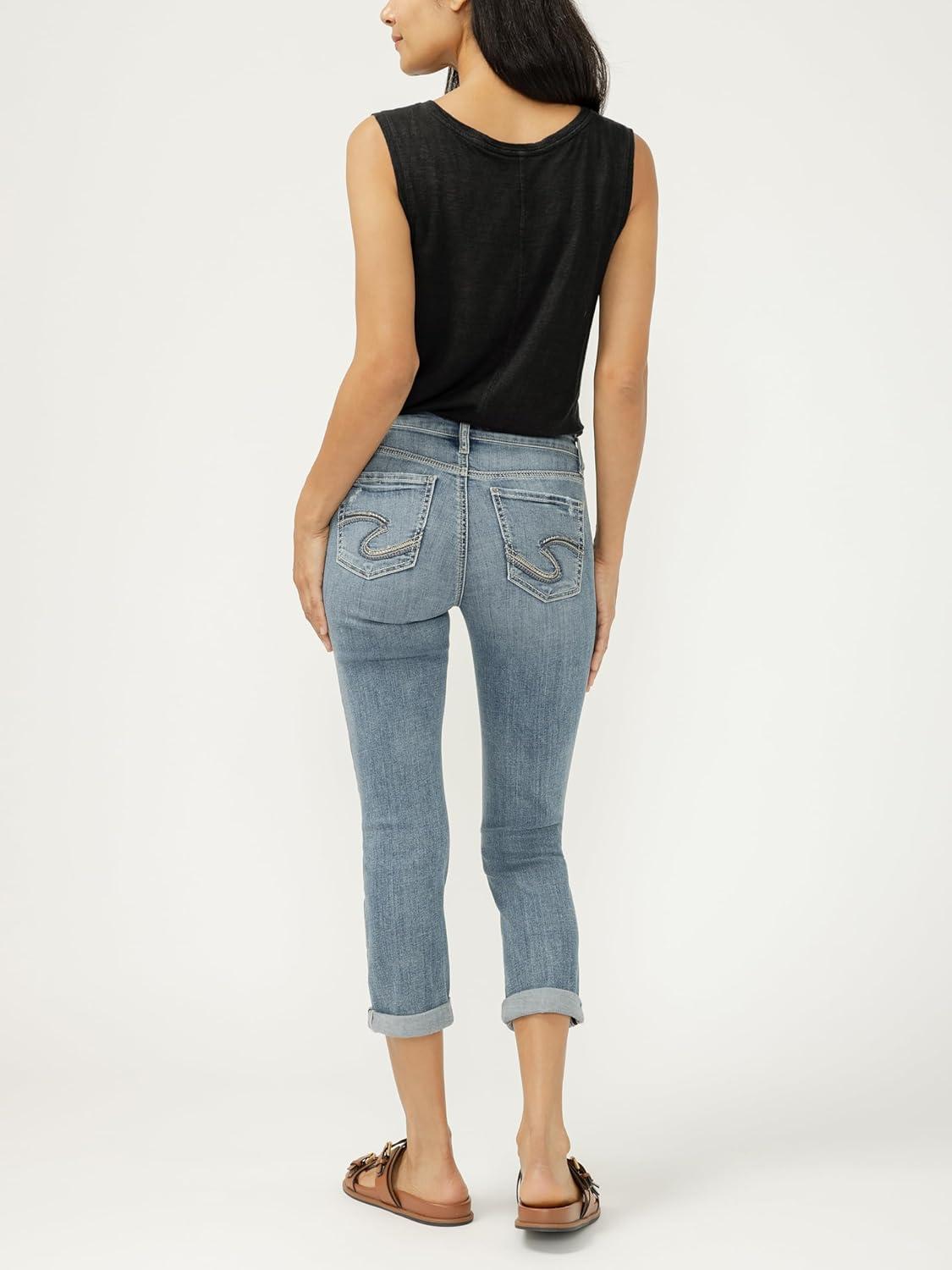 image:imageSilver Jeans Co Womens Suki Curvy Fit Mid Rise Capri JeanBelle