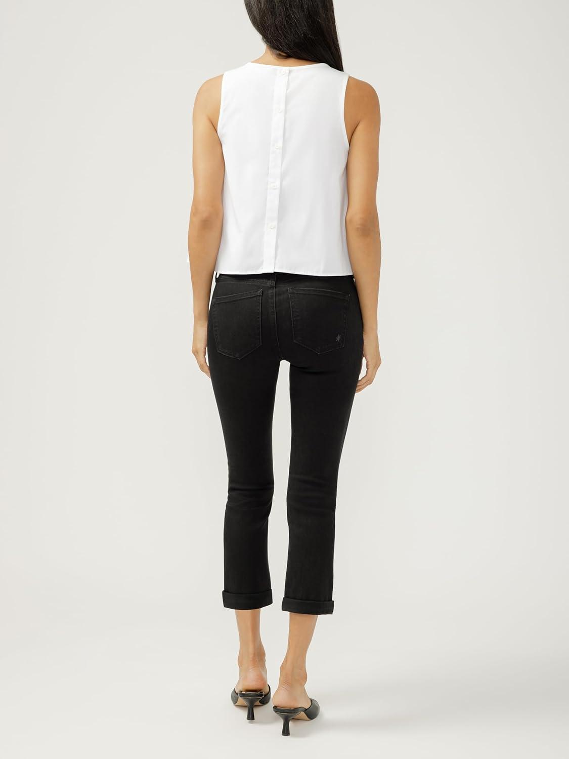image:imageSilver Jeans Co Womens Suki Curvy Fit Mid Rise Capri JeanBlack