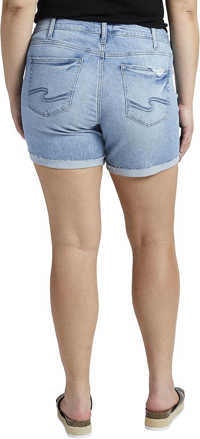 image:imageSilver Jeans Womens PlusSize Plus Size Sam Boyfriendfit MidRise Light Wash ShortLight Wash Eaf172