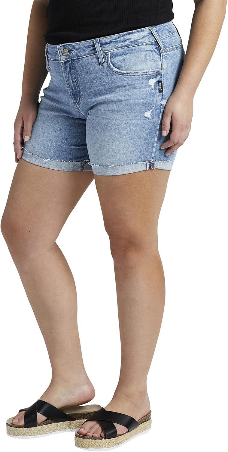 image:imageSilver Jeans Womens PlusSize Plus Size Sam Boyfriendfit MidRise Light Wash ShortLight Wash Eaf172