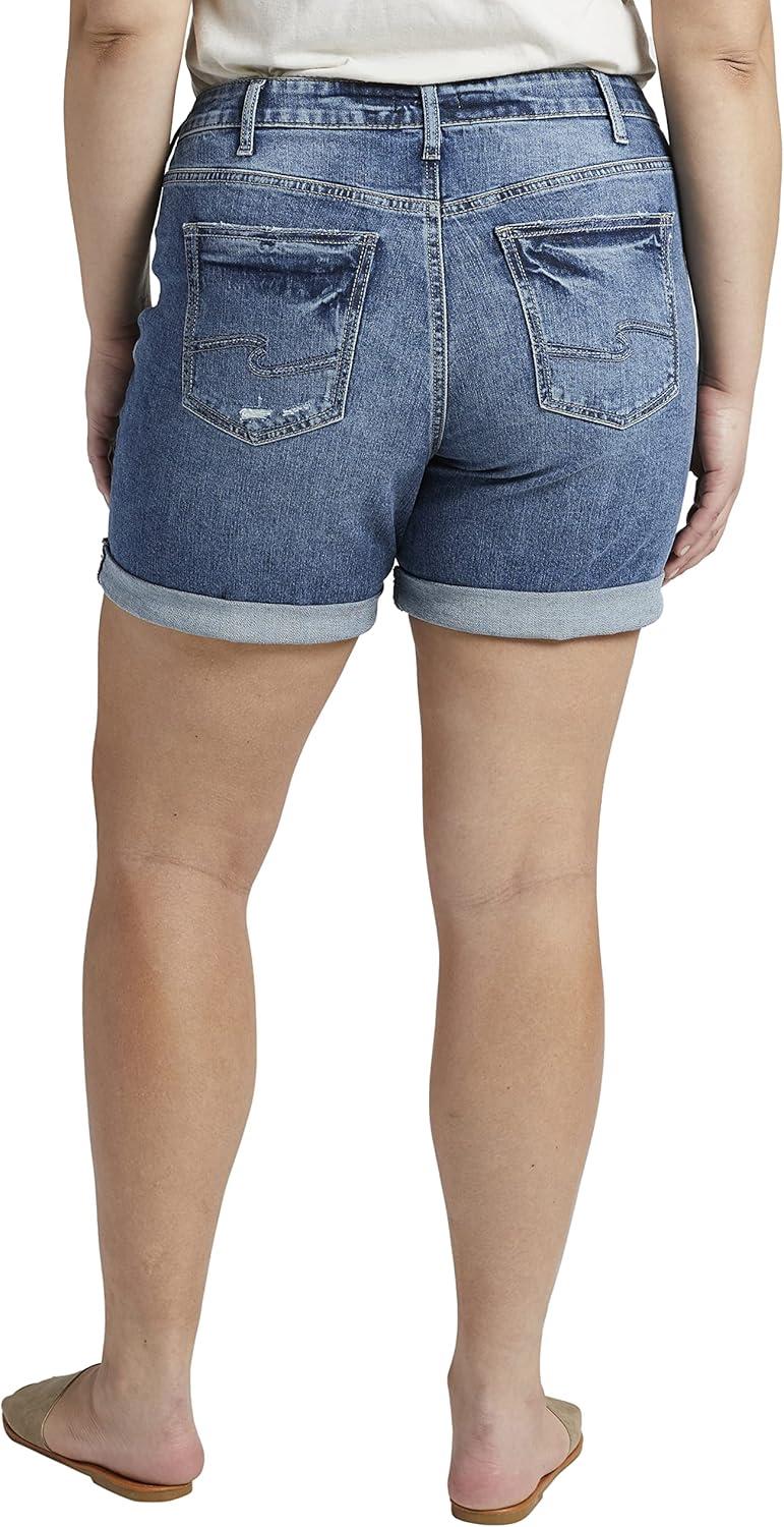 image:imageSilver Jeans Womens PlusSize Plus Size Sam Boyfriendfit MidRise Light Wash ShortMed Wash Eaf242