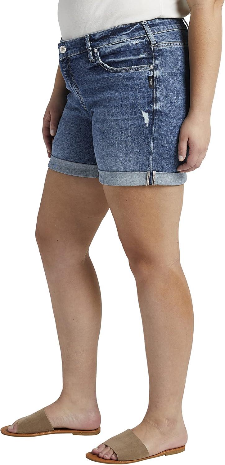 image:imageSilver Jeans Womens PlusSize Plus Size Sam Boyfriendfit MidRise Light Wash ShortMed Wash Eaf242