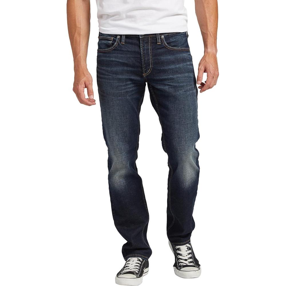 image:imageSilver Jeans Co Mens Konrad Slim Fit Slim Leg Luxe Heritage JeansDark Wash Sdk477