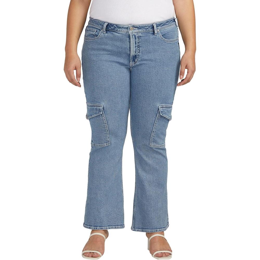 image:imageSilver Jeans Co Womens Plus Size Be Low Cargo Pocket JeansMed Wash Soc252