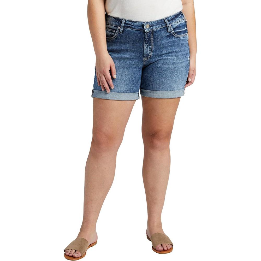 image:imageSilver Jeans Womens PlusSize Plus Size Sam Boyfriendfit MidRise Light Wash ShortMed Wash Eaf242