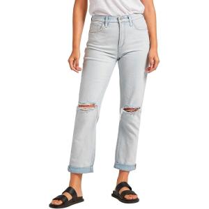 Silver Jeans Co. Women’s 90s Boyfriend High Rise Straight Leg Jeans – Legacy(Light Wash Rcs145)