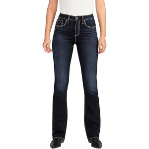 Silver Jeans Co. Women’s Avery High Rise Curvy Fit Slim Bootcut Jeans(Dark Wash Edb484)