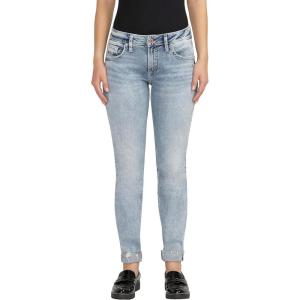 Silver Jeans Co. Womens Boyfriend Mid Rise Slim Leg Jeans(Med Wash Cvs244)