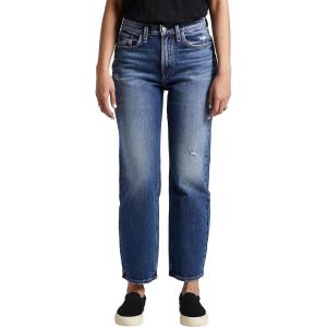 Silver Jeans Co. Women’s Frisco High Rise Straight Leg Jeans(Blue)