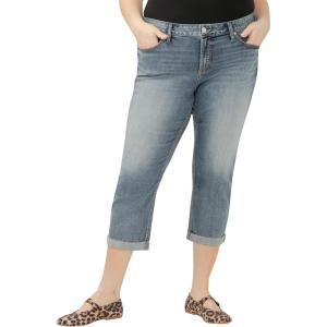 Silver Jeans Co. Womens Plus Size Elyse Mid Rise Capri(Indigo)