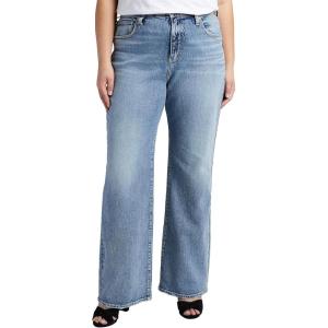 Silver Jeans Co. Women’s Plus Size Highly Desirable High Rise Trouser Leg Jeans – Legacy(Med Wash Rcs287)