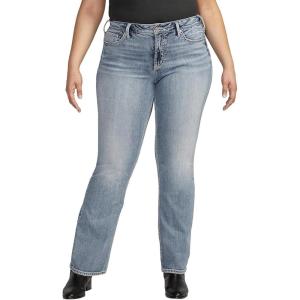 Silver Jeans Co. Womens Plus Size Suki Mid Rise Slim Bootcut Jeans(Med Wash Scv209)