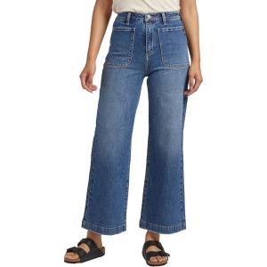Silver Jeans Co. Women’s Vintage Patch Pocket Wide Leg High Rise Jeans – Legacy(Blue)