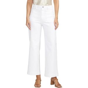 Silver Jeans Co. Women’s Vintage Patch Pocket Wide Leg High Rise Jeans – Legacy(White)