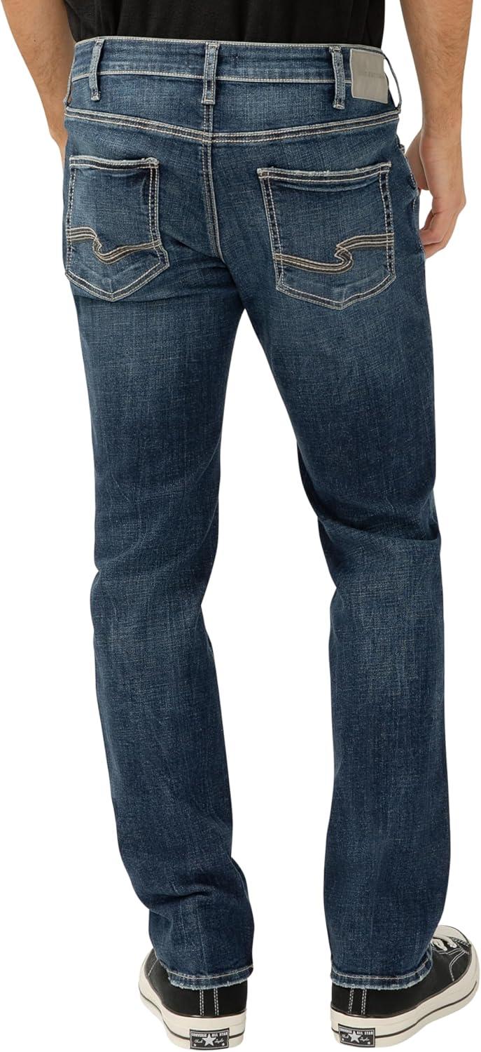 image:imageSilver Jeans Co Mens Allan Slim Fit Straight Leg JeansDark Blue