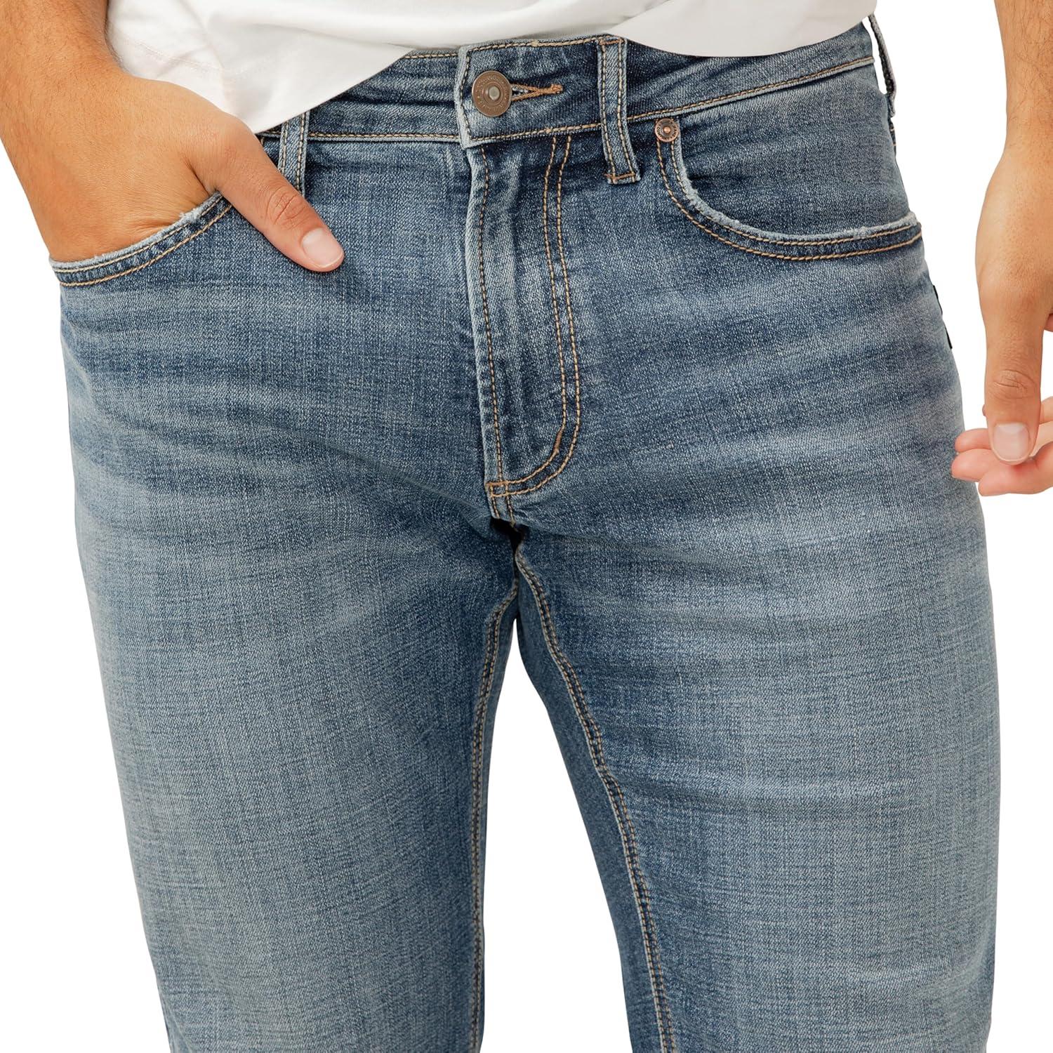 image:imageSilver Jeans Co Mens Allan Slim Fit Straight Leg JeansDark Indigo Wash