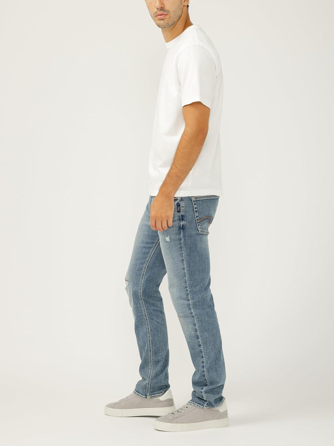 image:imageSilver Jeans Co Mens Allan Slim Fit Straight Leg JeansMed Wash Efs263