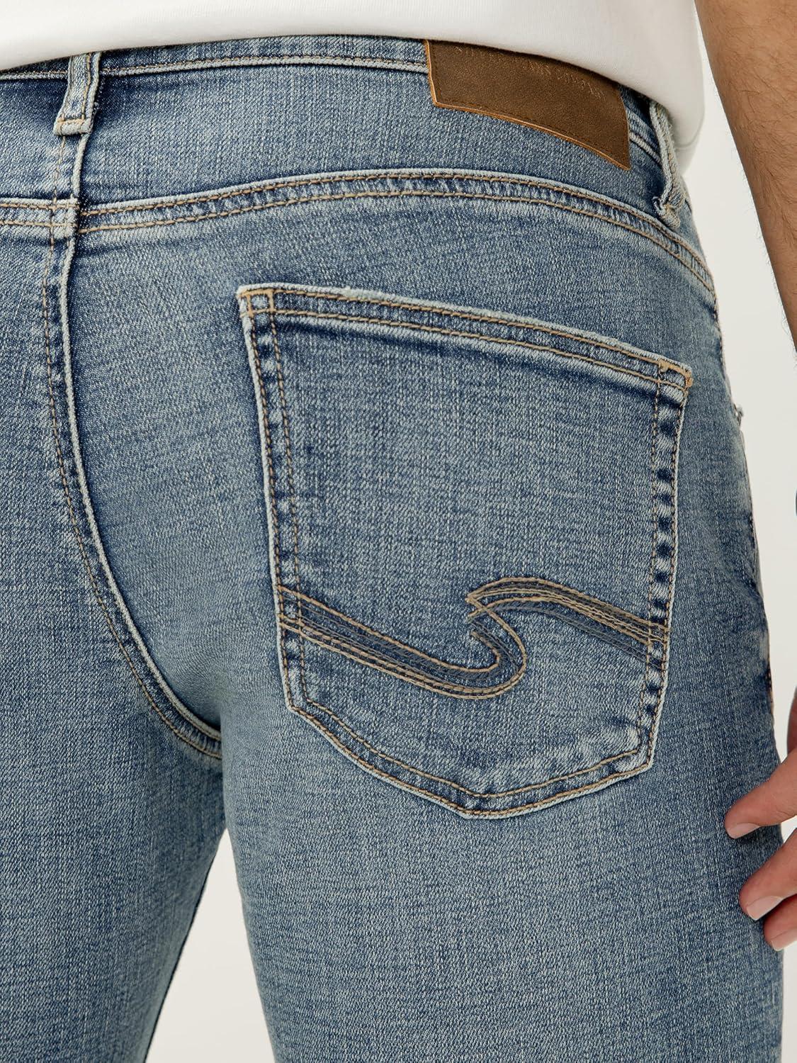 image:imageSilver Jeans Co Mens Allan Slim Fit Straight Leg JeansMed Wash Efs263
