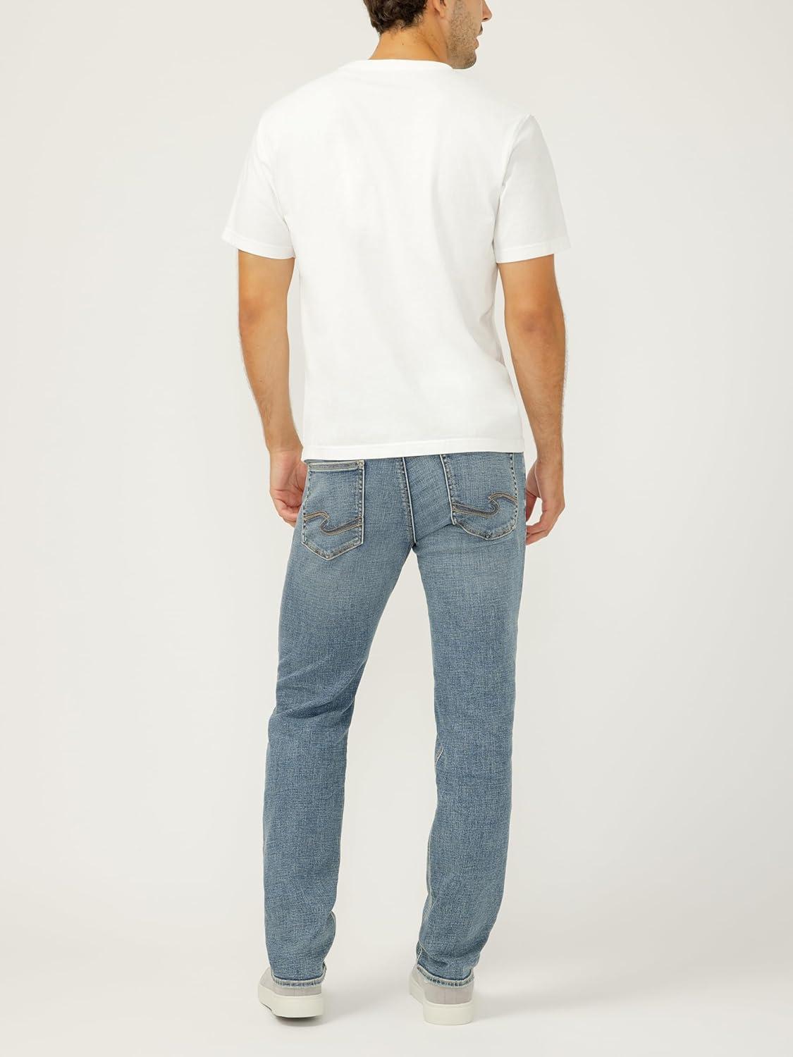 image:imageSilver Jeans Co Mens Allan Slim Fit Straight Leg JeansMed Wash Efs263